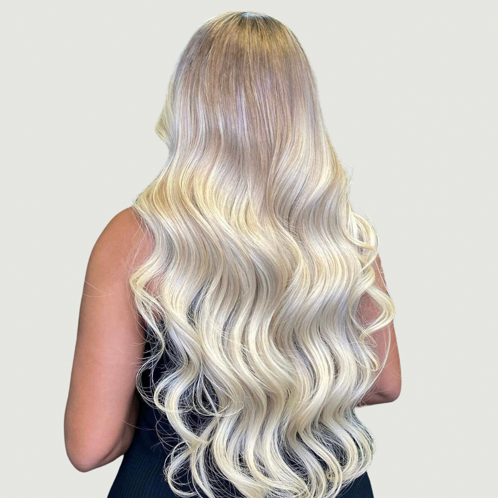 Alure Highlighted Blond Bodywave 13x4 HD Lace Human Hair wig, back picture