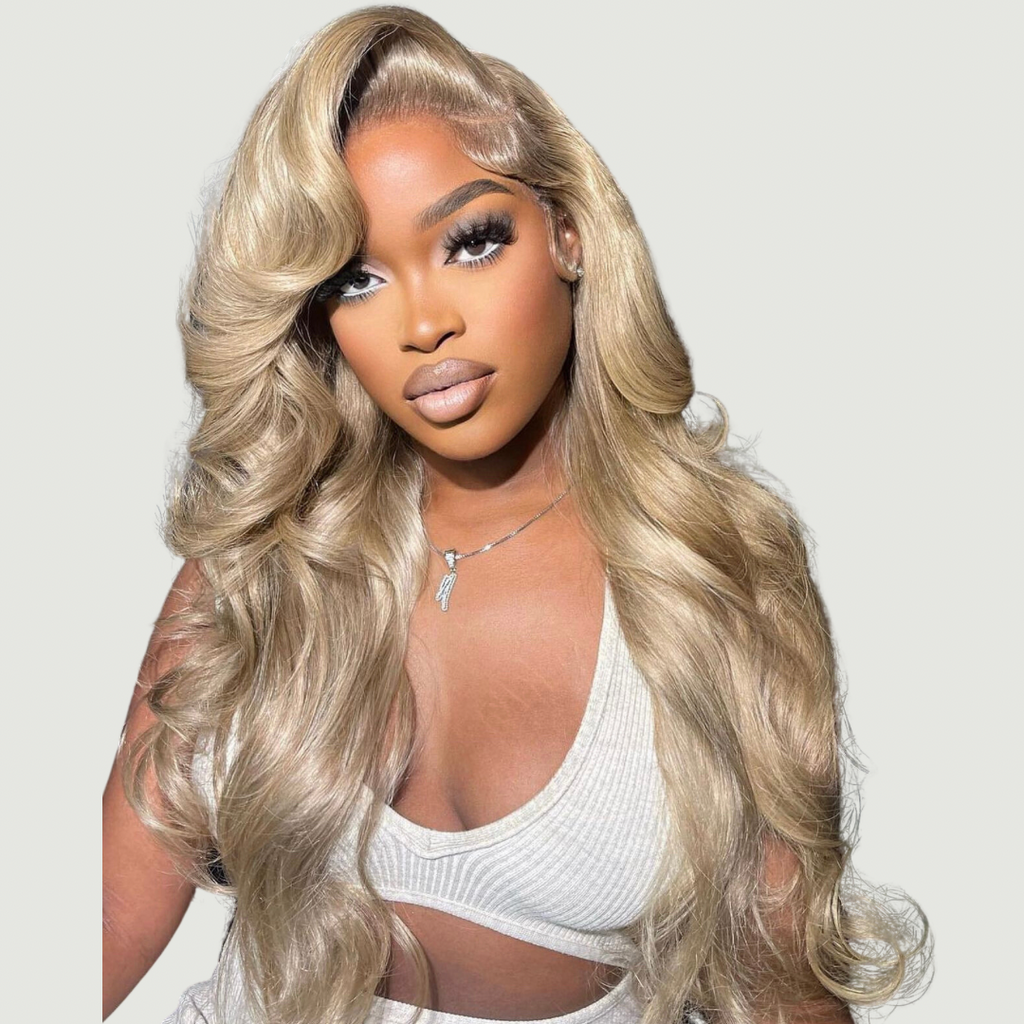 Chacha Dark Blond 13x4 HD Bodywave Human Hair Wig, right side picture