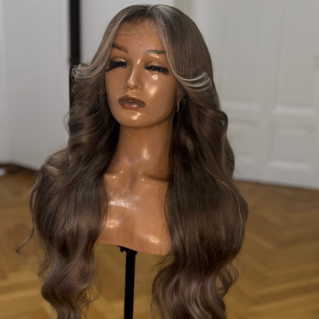 Julia shay 6*6 HD lace  highlighted Ash blonde wig