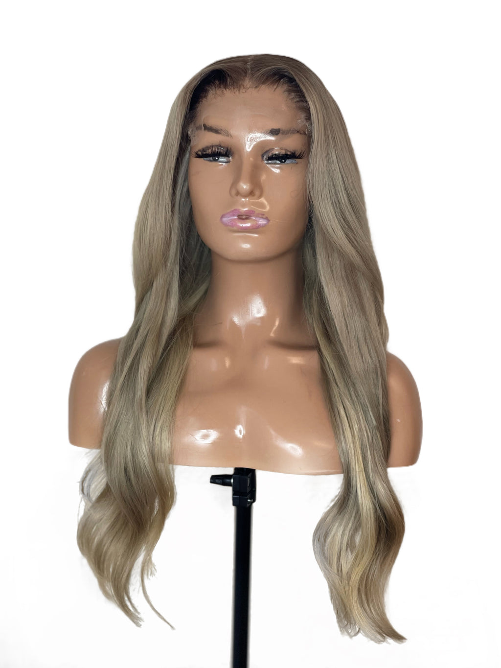 Daisy Dark Blond  Bodywave Layered  HD Lace frontal Human Hair wig, left side picture