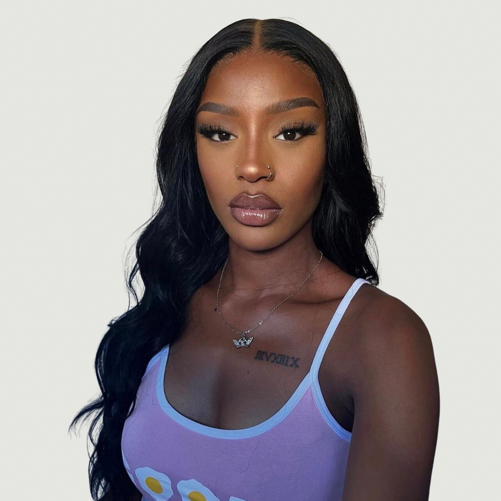 Lynn Black Body Wave Virgin Human Hair wig, front picture