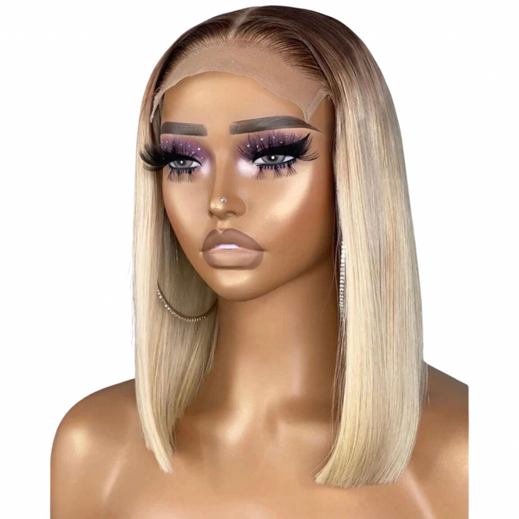 Tama Straight Blond Bob Wigs Human Hair Wig, left side picture