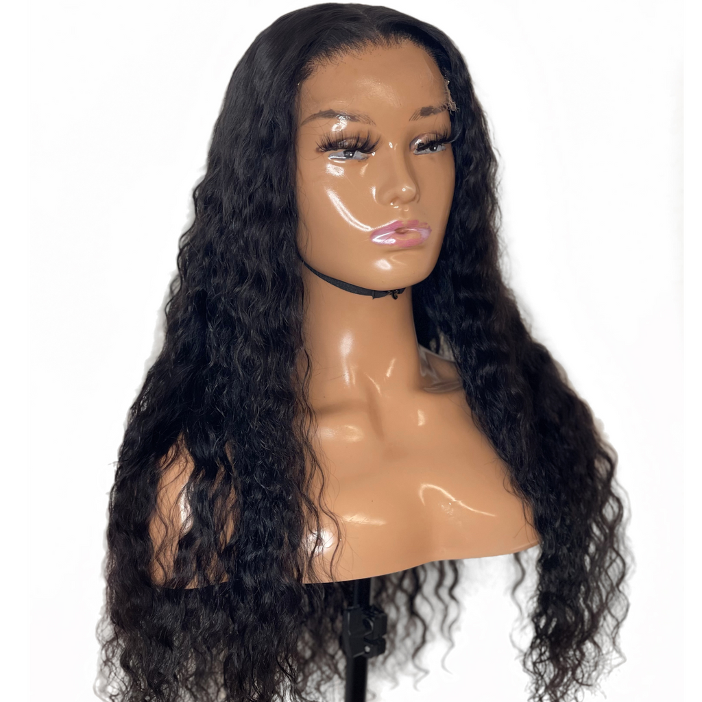 Sandra Deep curly Black HD Lace Human Hair Wig, right Side picture