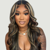 Joycee Blond Highlighted Virgin Human Hair wig, front page